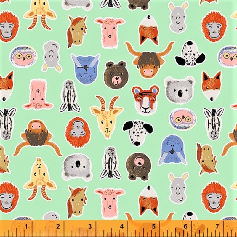 Windham A Is For Animals 52976 3 Green Friendly Faces By The Yard