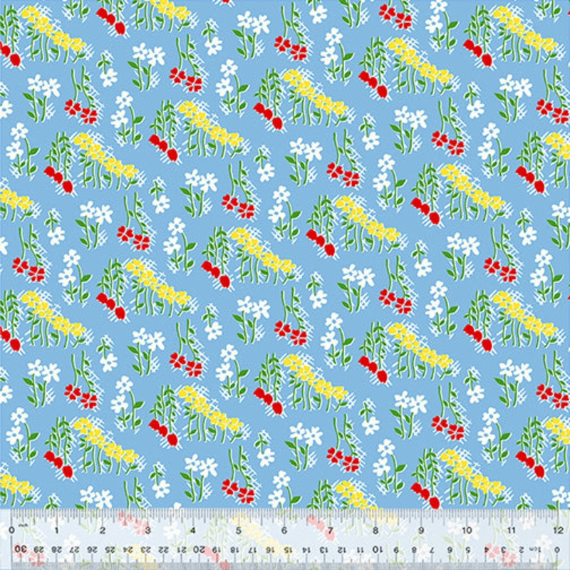 Windham Garden Party 53976 4 Flower Field Blue By The Yard
