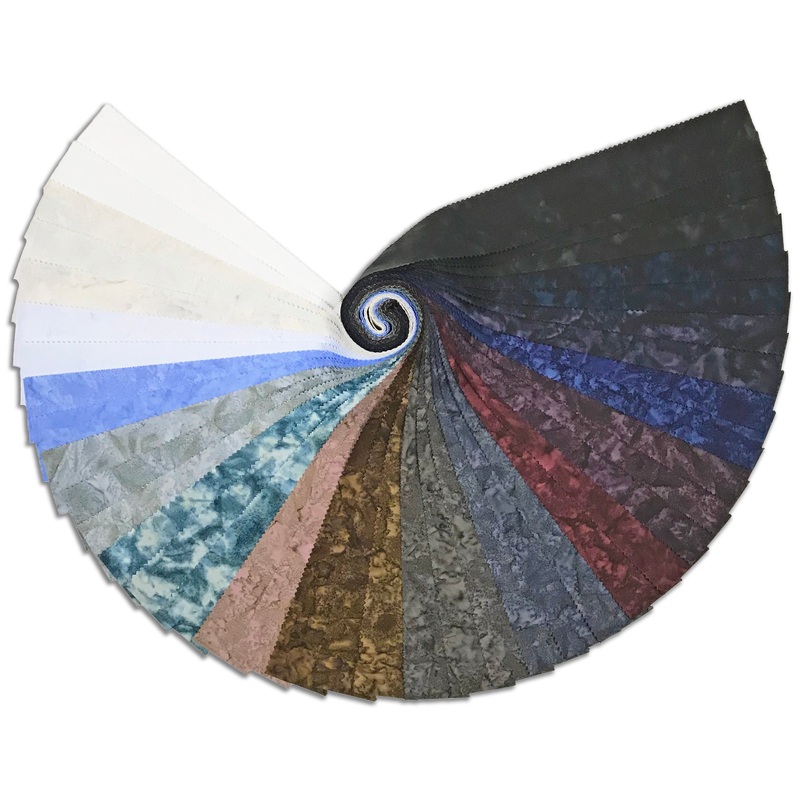 Riley Blake Expressions Batiks Pre-Cut 40 Piece 2 1/2 Rolie Polie Jelly Roll RP-21004 40 - Quartz Crystals