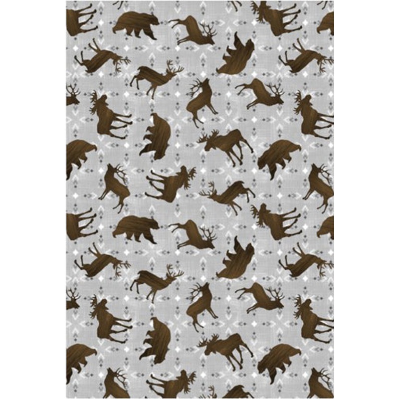Wilmington Prints Timberland Trails 3070 45603 929 Grey Animal Toss By The Yard