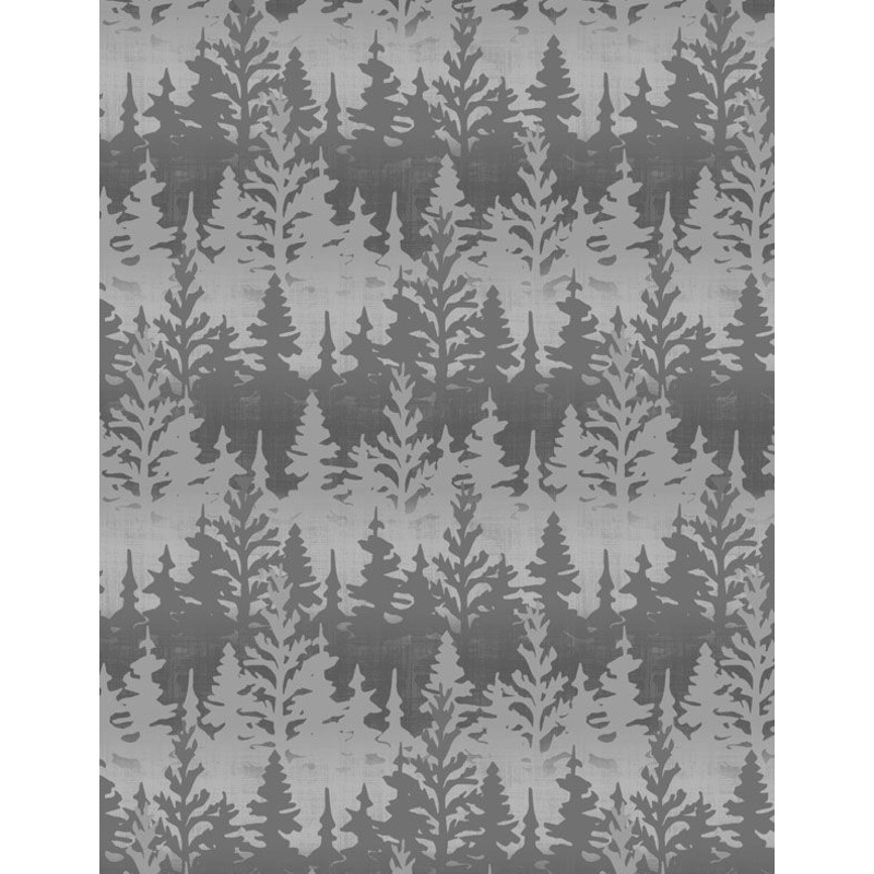 Wilmington Prints Timberland Trails 3070 45606 999 Grey Trees Allover By The Yard