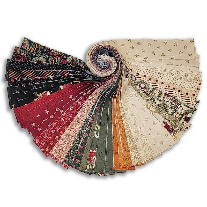 Moda Kansas Troubles Pre-Cut 40 Piece 2 1/2 Strips Jelly Roll - A Vintage Christmas