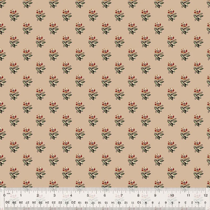 Windham Circa: Turkey Red 54731 3 Tan Corsage By The Yard