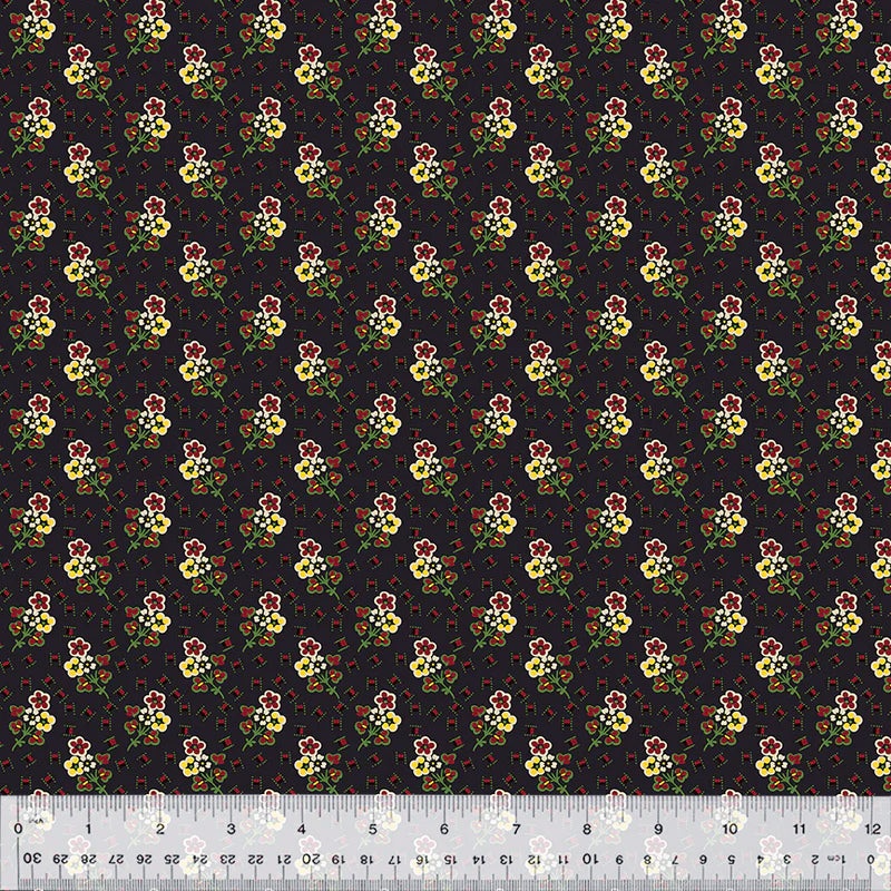 Windham Circa: Turkey Red 54732 2 Black Picnic By The Yard