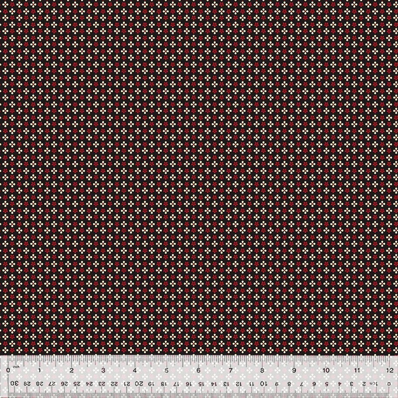 Windham Circa: Turkey Red 54736 2 Black Tiles By The Yard