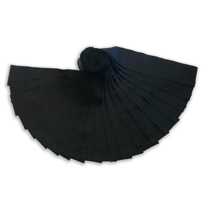 Moda Bella Solids Pre-Cut 40 Piece Jelly Roll 9900JR 99  - Black