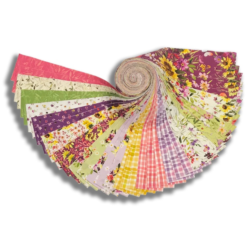 Clothworks Digital Pre-Cut 2 1/2 Strip Set 40 Piece Strip Roll - ST0509 - Summer Garden