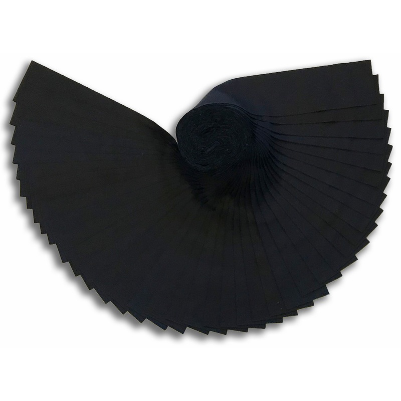 Hoffman Batik Bali Pop 40 Piece Pre-Cut 2 1/2 Jelly Rolls BP 122 - Jet Solid Black