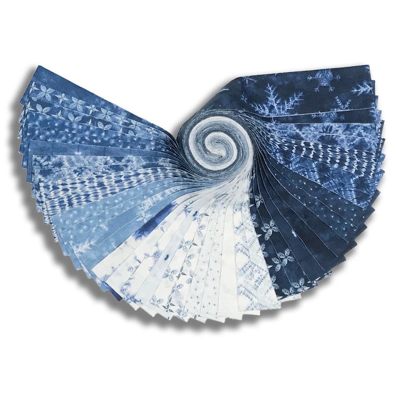 Moda Pre-Cut 40 Piece 2 1/2 Strips Jelly Roll - Winter Chill