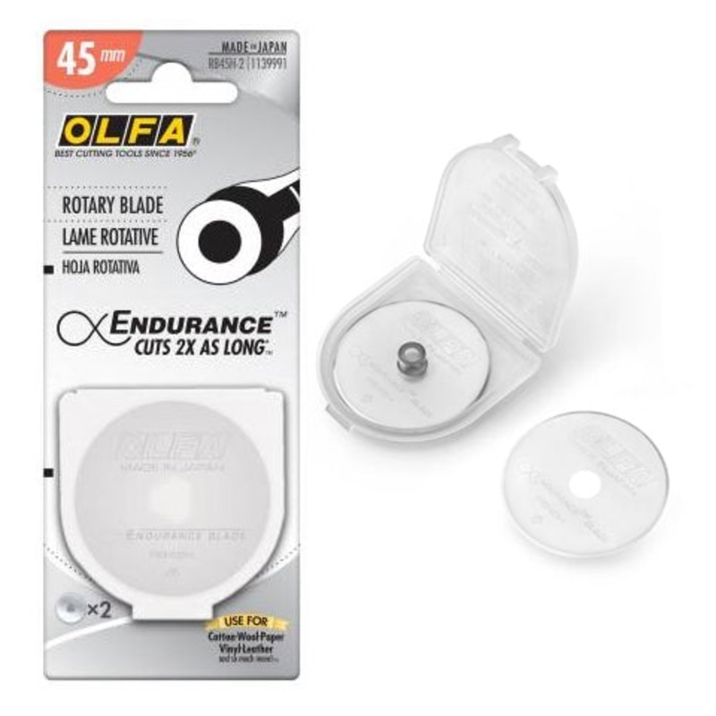 OLFA 45mm High Endurance Rotary Blade Model RB45H-2 1139991 - 2-Pack