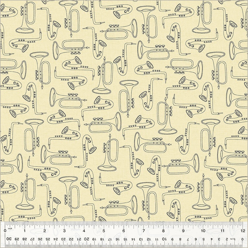 Windham Feeling Jazzy 54430 4 Ivory/Black Duet By The Yard