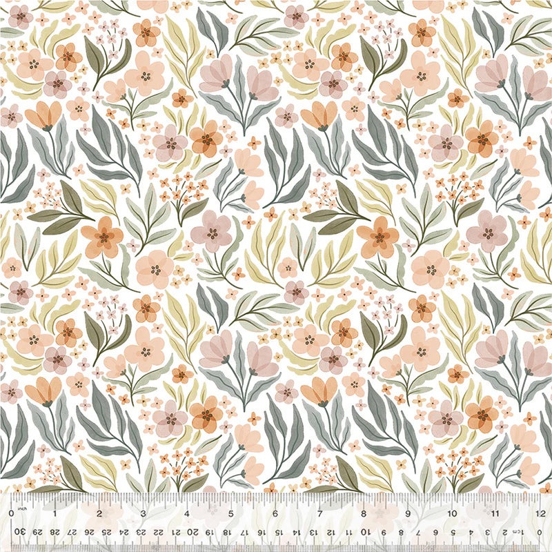 Windham Petal And Purr 54588 1 White Floral Garden By The Yard
