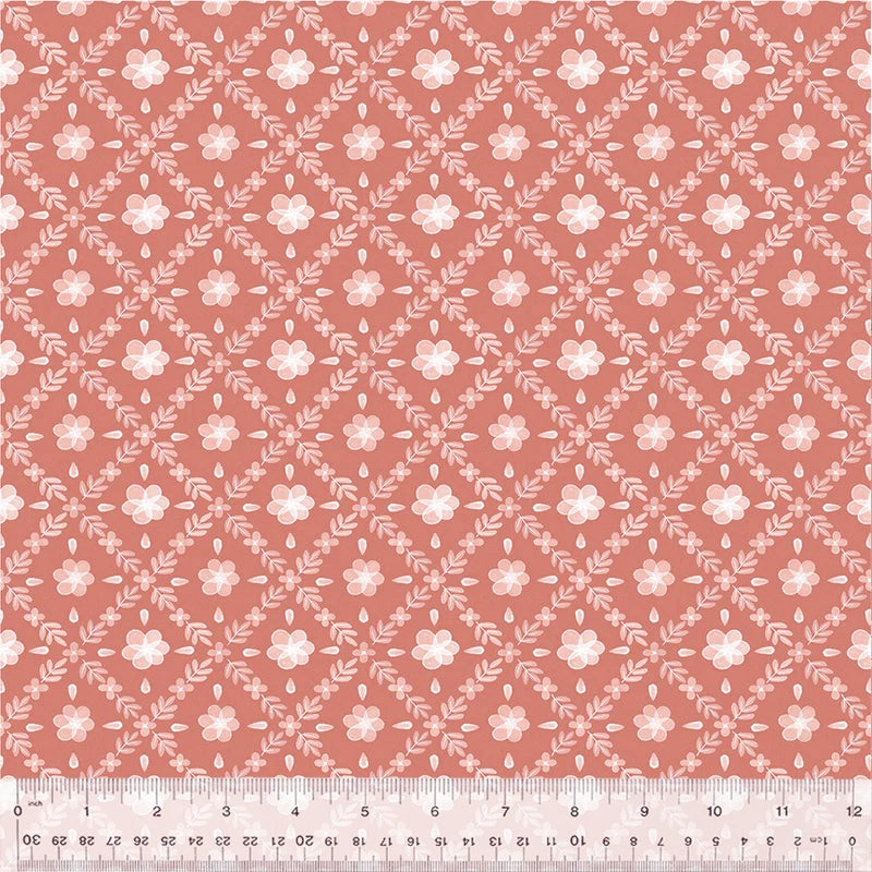 Windham Petal And Purr 54591 3 Rust Garden Lattice By The Yard