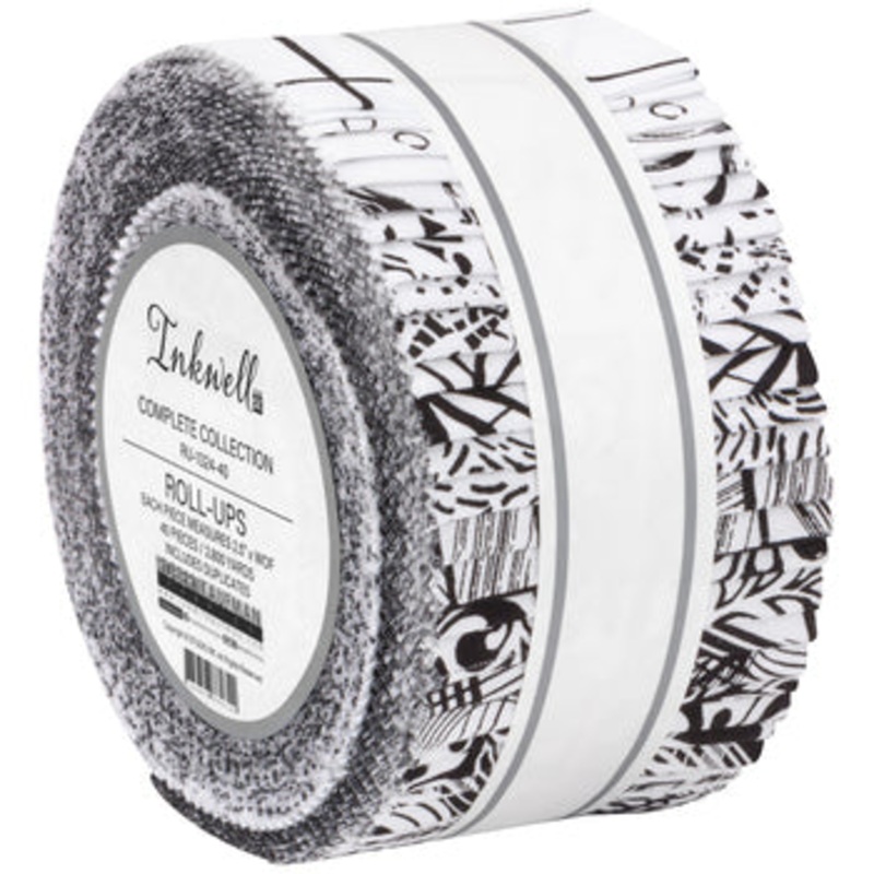 Kaufman Pre-Cut 40 Piece 2 1/2 Strips Roll Up 1324 40 - Inkwell