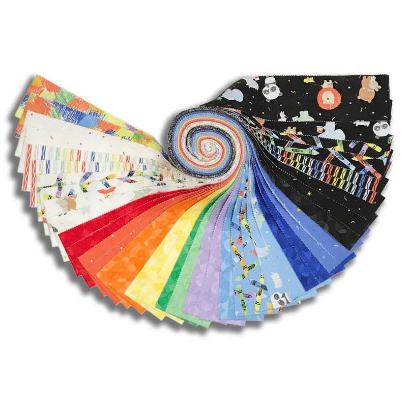 Riley Blake Pre-Cut 40 Piece 2 1/2 Rolie Polie Jelly Roll RP 16510 40 - New Box Of Crayons