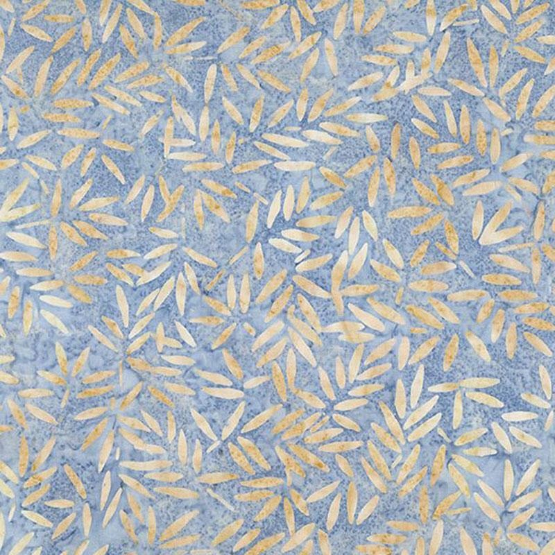 Wilmington Batiks Del Mar 22175 448 Blue/Orange Bamboo Leaves By The Yard