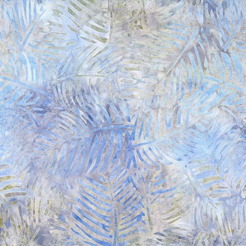 Wilmington Batiks Del Mar 22204 442 Blue/Tan Palm Frond By The Yard