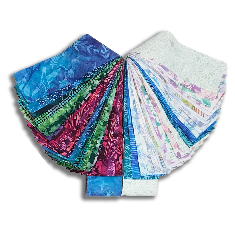 Matt's Pre-Cut Hoffman Batiks 48 Piece 2 1/2 Strip Set Jelly Roll - Abundant Jewel