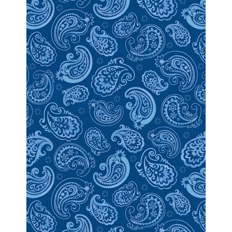 Wilmington Blissful Blues 49354 444 Navy Paisley Toss By The Yard
