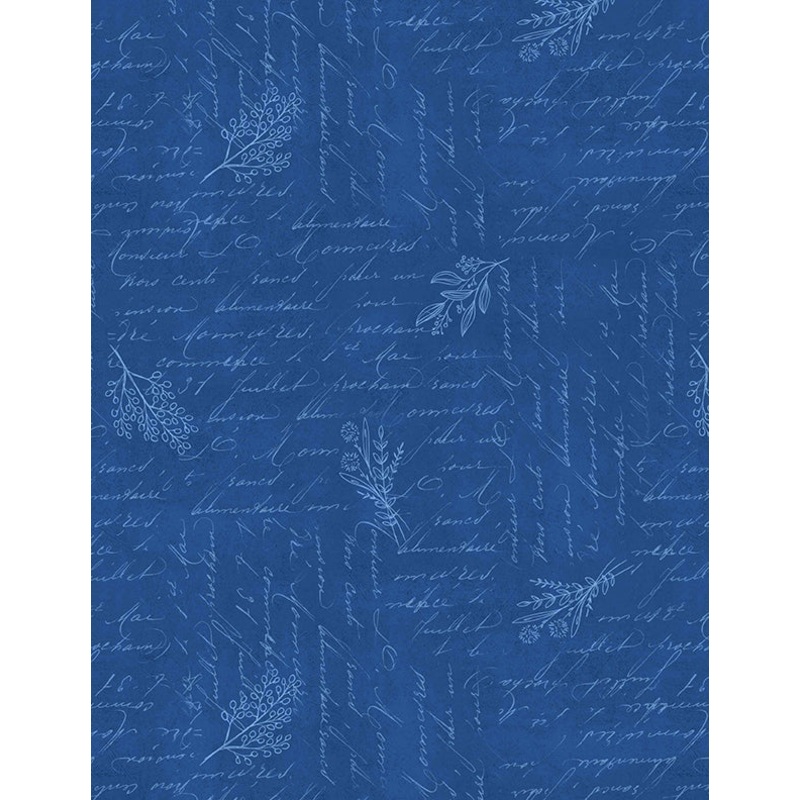 Wilmington Blissful Blues 49357 444 Navy Script Texture By The Yard