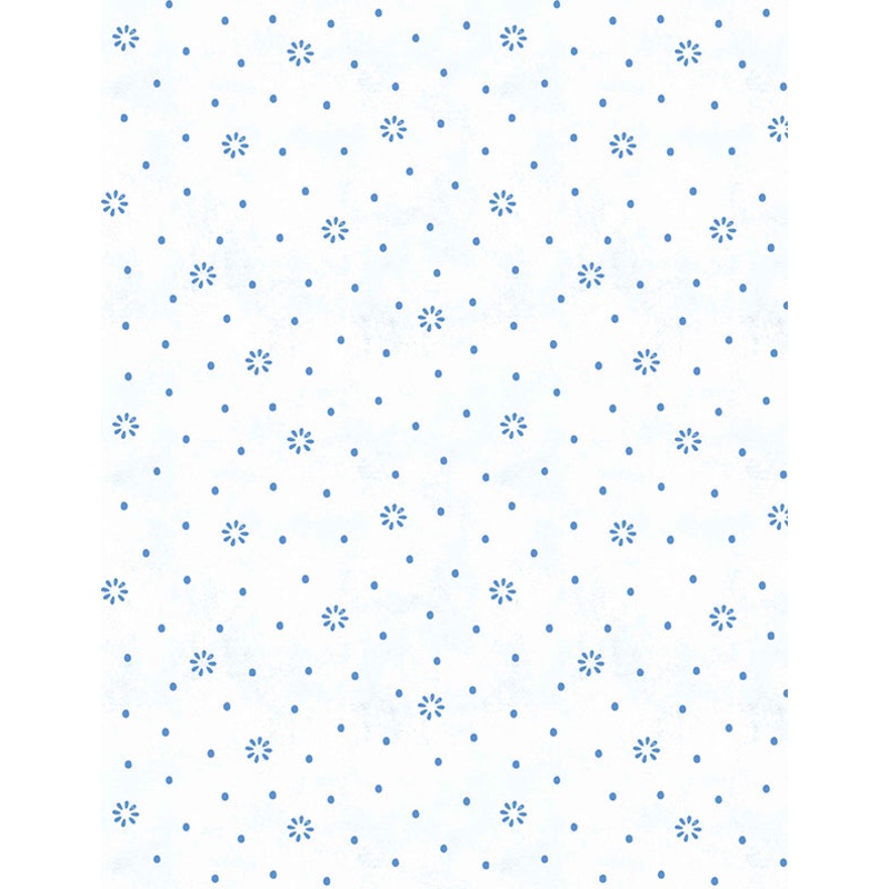 Wilmington Blissful Blues 49358 144 White Floral Dot By The Yard