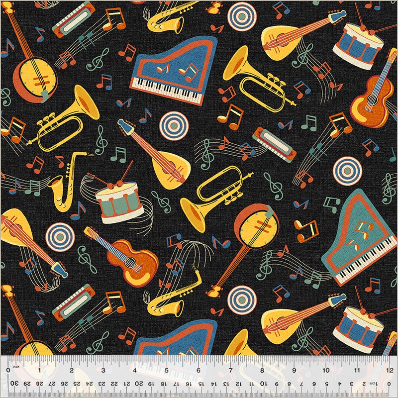 Windham Feeling Jazzy 54428 1 Black/Multi Live Jazz By The Yard