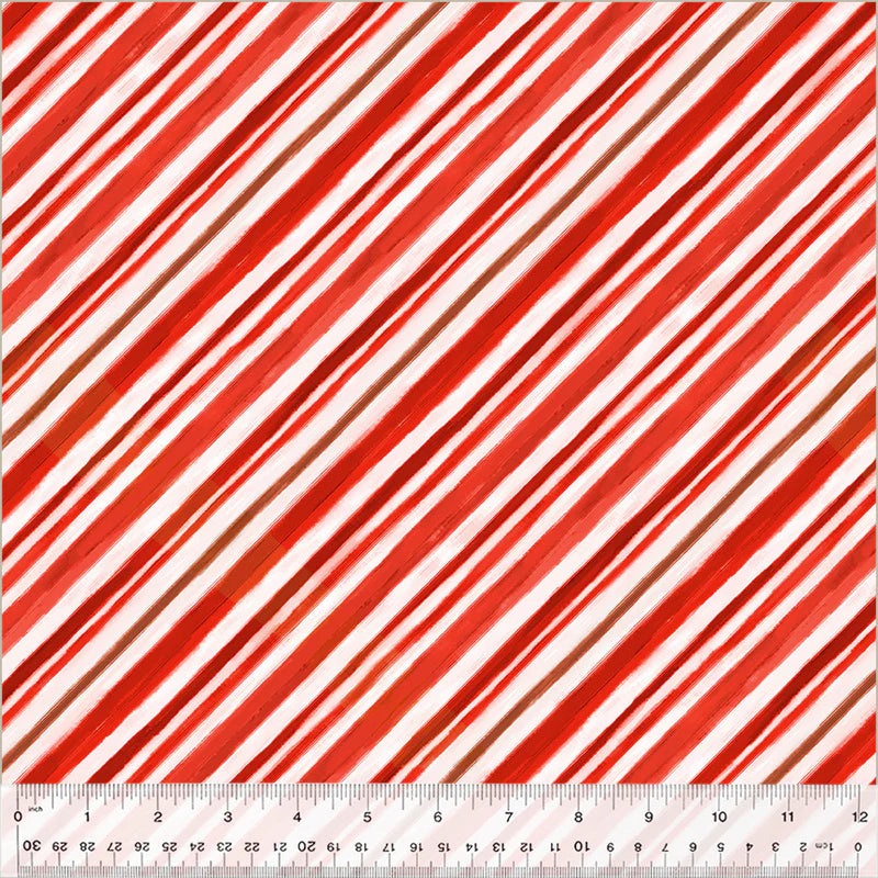 Windham Meowy Christmas 54488 7 Stripe Candy Cane By The Yard