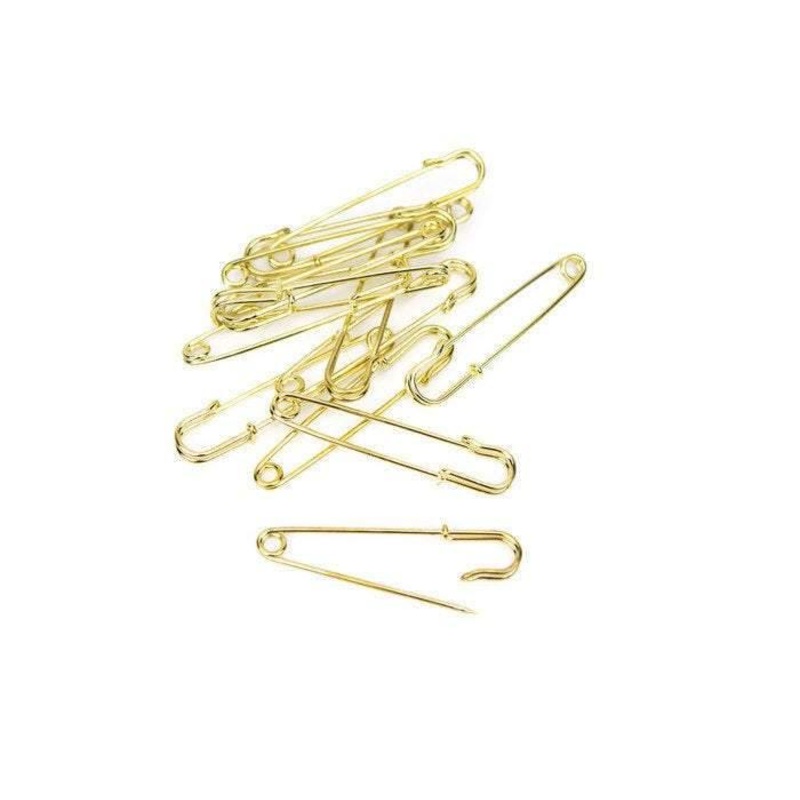 5 Large Gold Plated Steel Kilt Pins Large Safety Pins 3 Inches Length