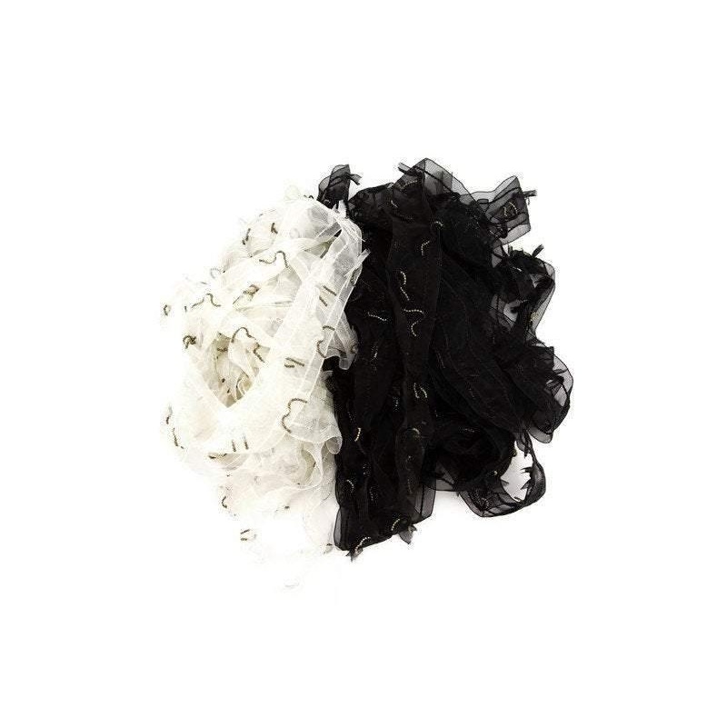 Black and White Fancy Trim Scrap Pack Scrap Bundle Pack