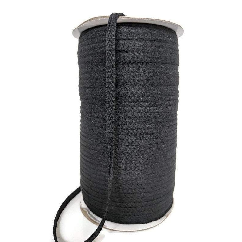 Black Cotton Twill Tape Trim 1/4 inch width 50 yards Remnant
