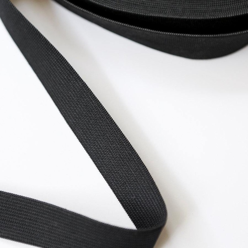 Black Wide Elastic Band Trim 1.25 inches width 5 yards