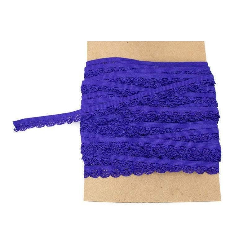 Blue Violet Lace Elastic Trim Lingerie Trim 25 yards