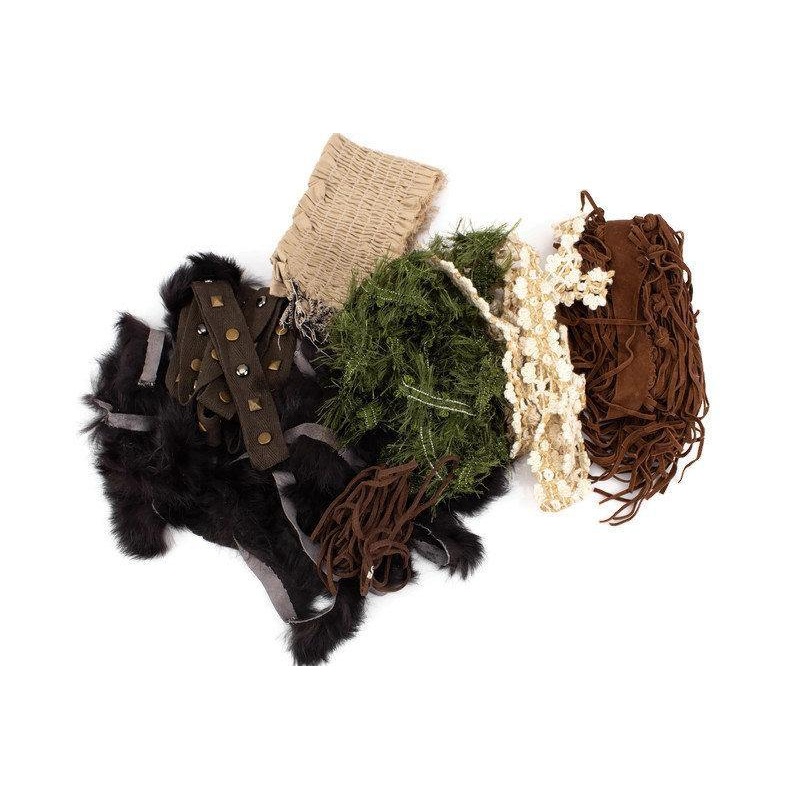 Brown Beige Olive Variety Fancy Trim and Applique Scrap Pack Scrap Bundle Pack