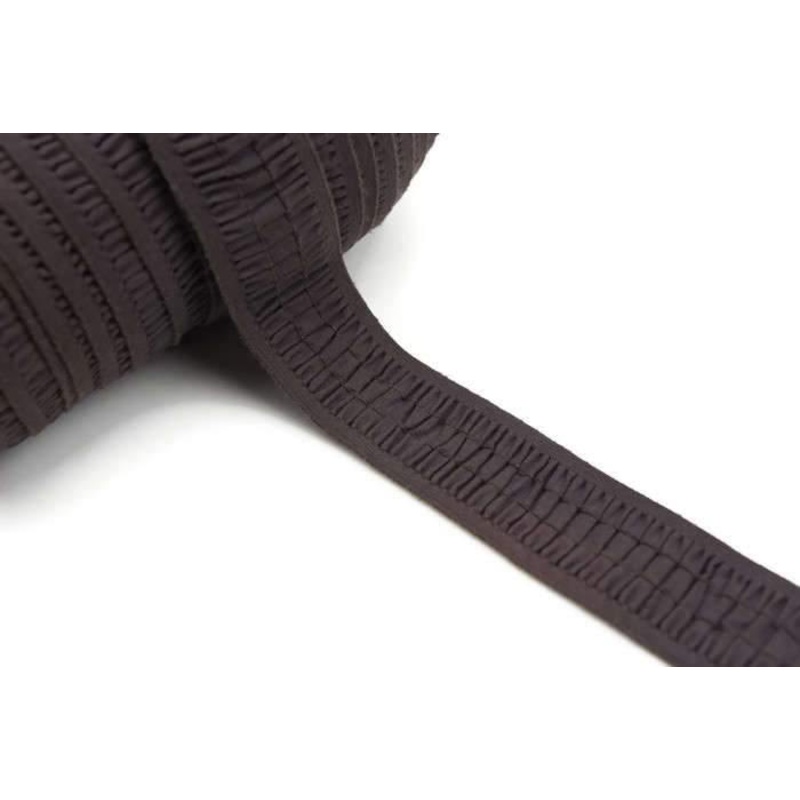Brown Gathered Elastic Trim Rusched Elastic band Trim 30 inches length