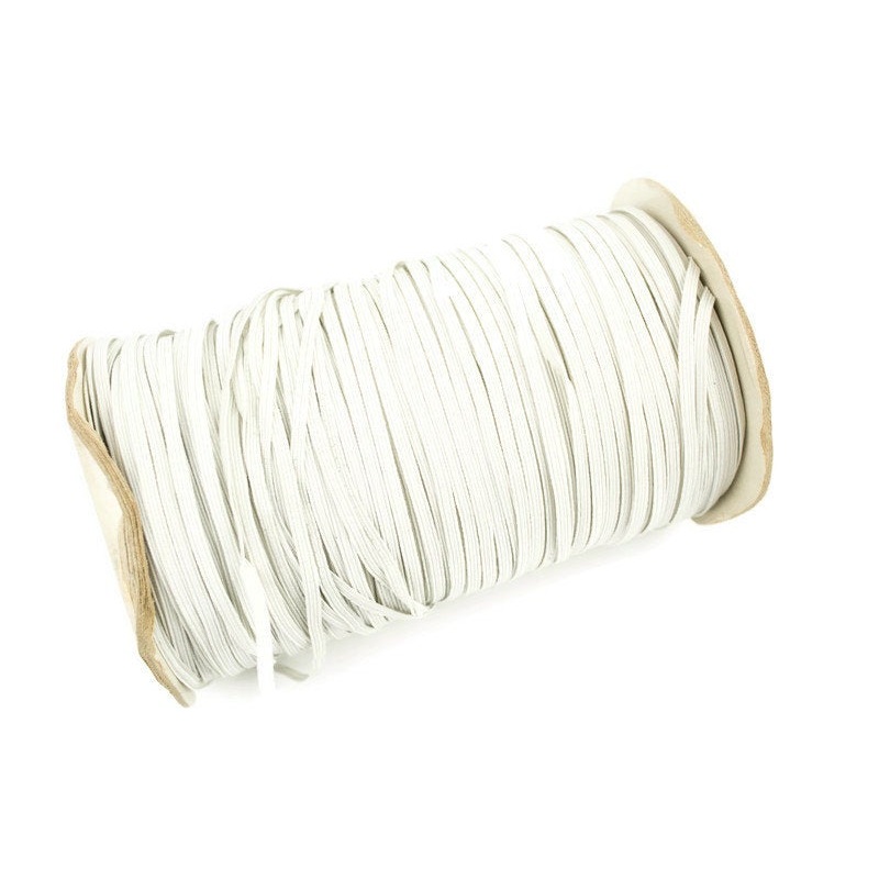 Off White 1/8 inch Elastic Trim Face Mask Elastic Trim 10 yards ELT00153