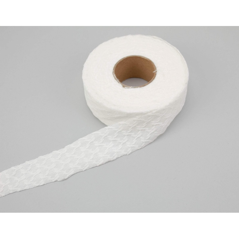 Off White Jacquard Knit Diamond Design Bias Tape 1.25 inches width x 12.5 yards BST00158