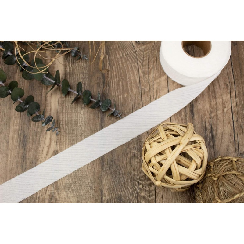 Off White Crinkle Georgette Bias Tape Binding Tape 1.25 inches width x 17 yards