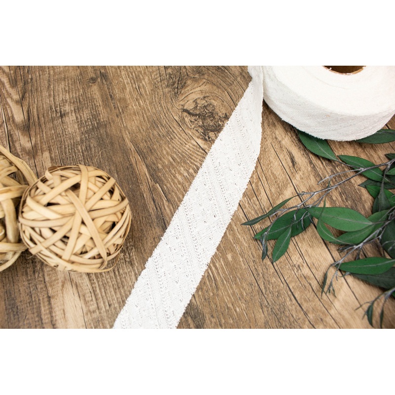 Off White Fancy Stripe Sweater Knit Bias Tape Binding Tape 16 yards