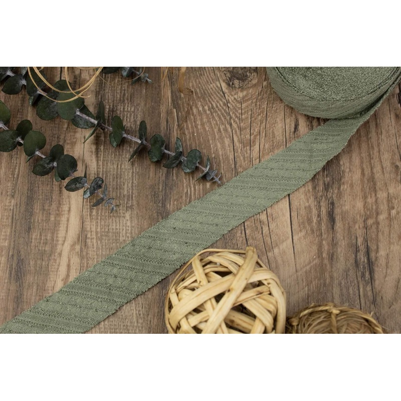 Sage Green Fancy Stripe Sweater Knit Bias Tape Binding Tape 13 yards