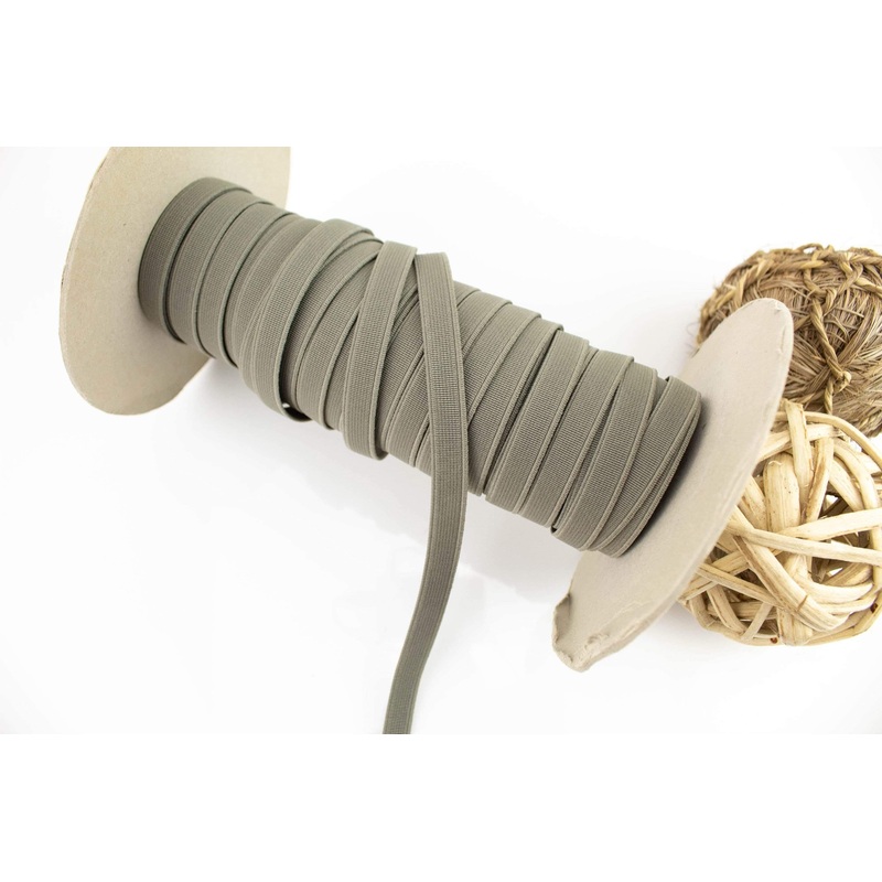 Sage Green Grosgrain Like Elastic Trim 5 yards Made in Italy