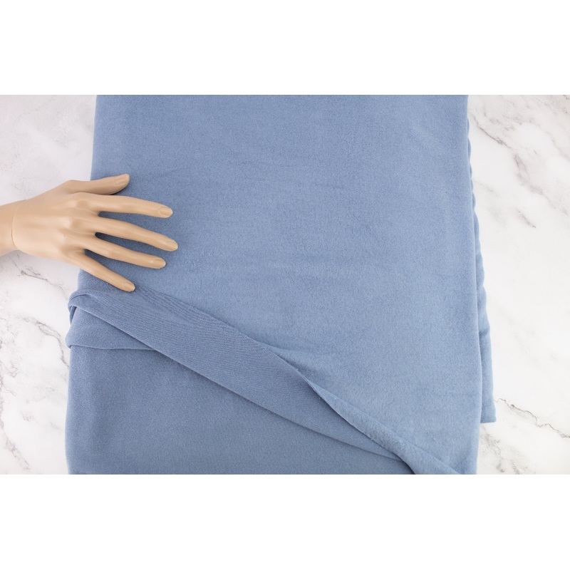 Blue Brushed Fleece Like Sweater Knit Fabric Remnant 4 yards
