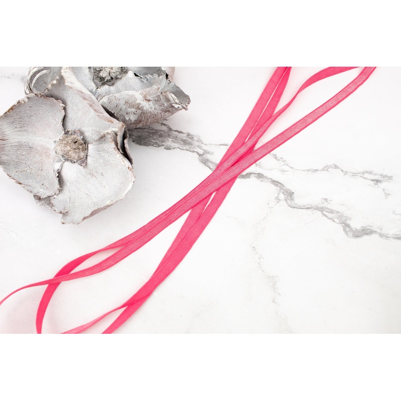 Bubblegum Pink Grosgrain Elastic Trim Bra Strap Headband Lingerie Trim 1/4 inch width x 10 yards