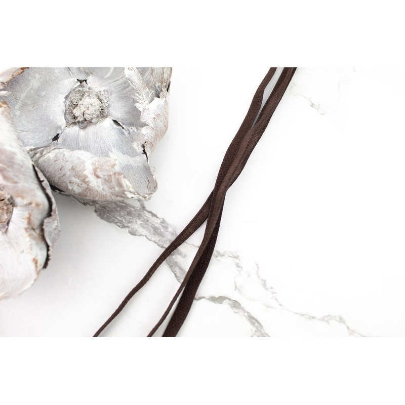 Darker Brown Elastic Trim Bra Strap Headband Lingerie with Plush Back 1/4 inch width x 10 yards