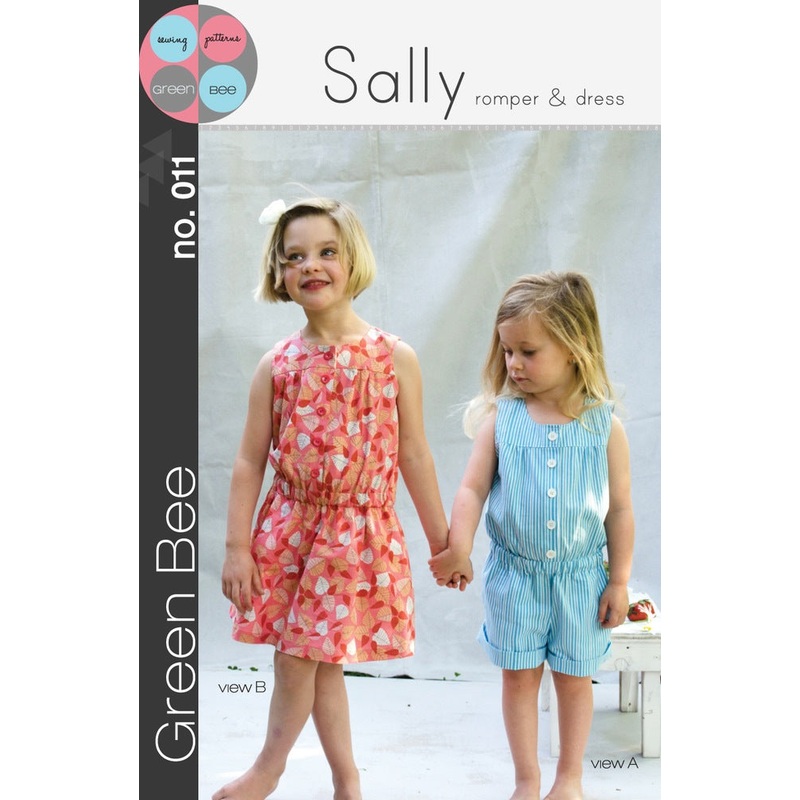 Sally Romper and Dress (Green Bee)