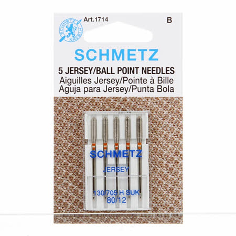 Schmetz 1714 Jersey Ball Point Machine Needles 5-Pack Size 80/12