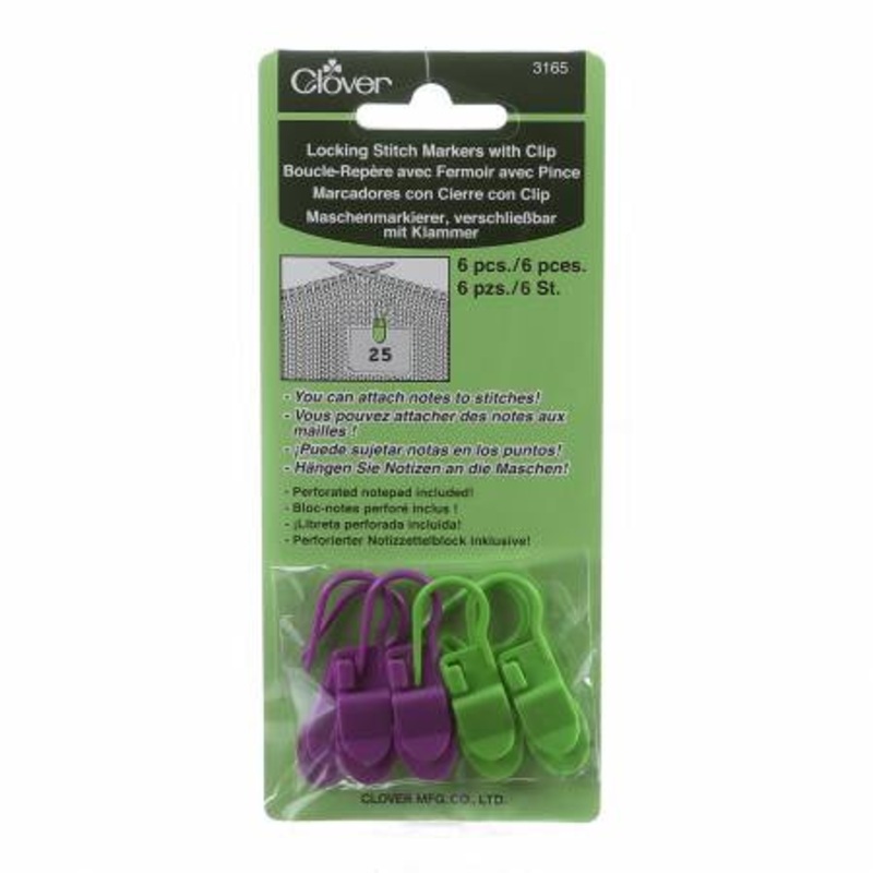 Clover Locking Stitch Markers With Clip