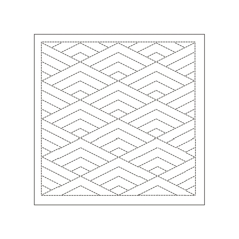 Sashiko Sampler H-1037 Hishi Seigaiha White