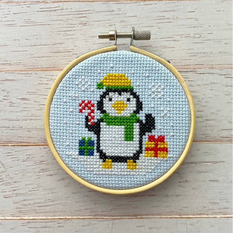 Penguin Ornament Cross Stitch Kit (Spot Colors)