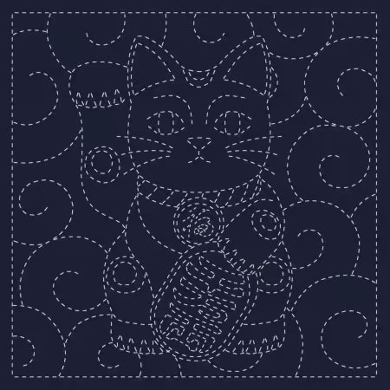 Sashiko Cloth  Maneki Neko (KF2025-45)