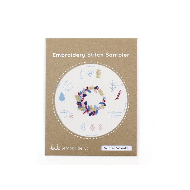 Winter Wreath Embroidery Stitch Sampler (Kiriki Press)